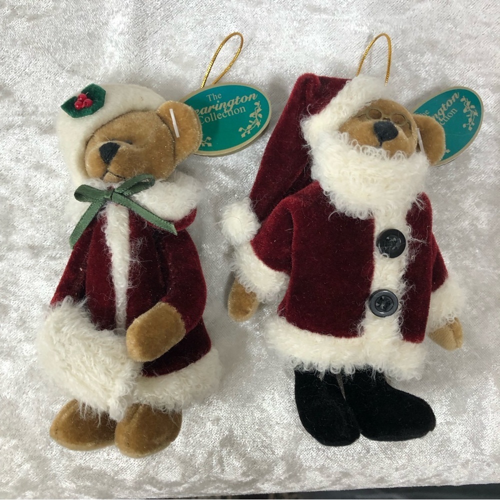 The Bearington Collection Christmas ornament set Nick & Noel bears